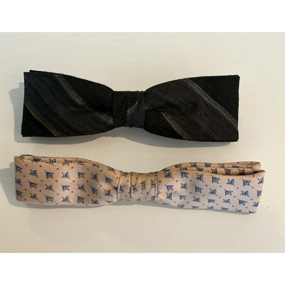 Vintage Ormond Clip-On Bow Ties Lot of 2 Men's Formalwear